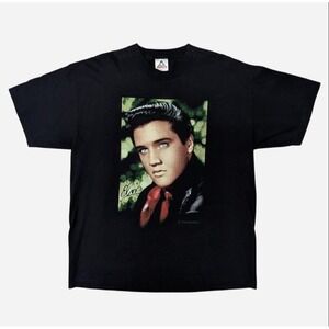 2001 Vintage Elvis Presley black cotton t-shirt size XL